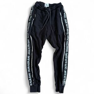 Calvin Klein Black Joggers with Logo Trim
